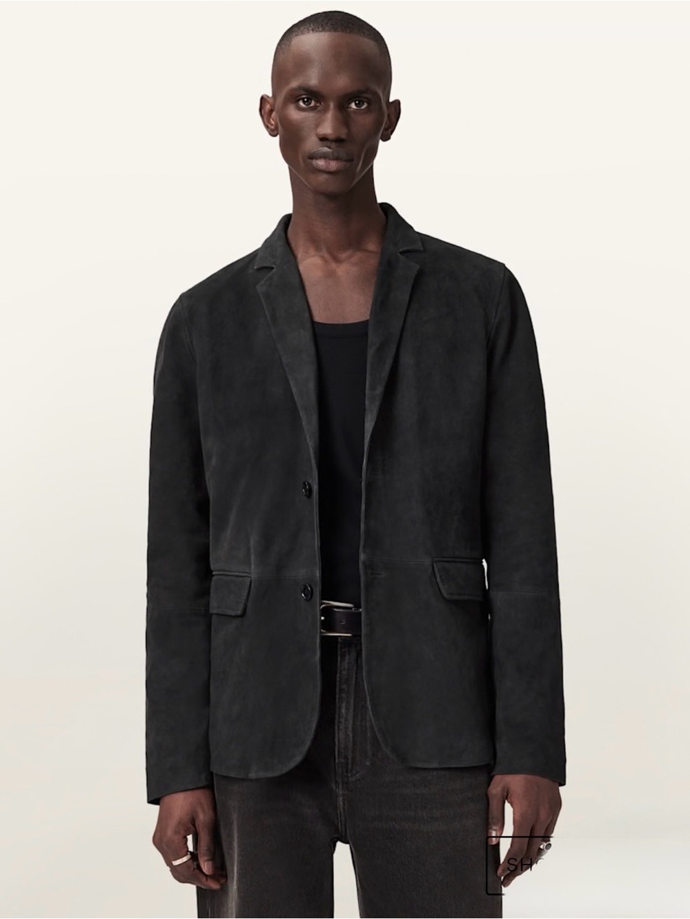 All saints Monet waxed suede blazer